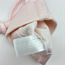Load image into Gallery viewer, Unisex Marquise, pink &amp; white stripe cotton hat / beanie, EUC, size 0000,  