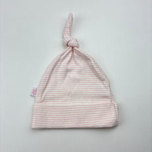 Load image into Gallery viewer, Unisex Marquise, pink &amp; white stripe cotton hat / beanie, EUC, size 0000,  
