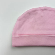 Load image into Gallery viewer, Girls pink, cotton hat / beanie, EUC, size 000,  