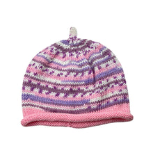Load image into Gallery viewer, Girls hand made, knitted hat / beanie, EUC, size 0-1,  
