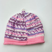 Load image into Gallery viewer, Girls hand made, knitted hat / beanie, EUC, size 0-1,  