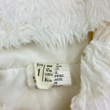Load image into Gallery viewer, Girls vintage, lined faux fur hooded jacket / coat, GUC, size 1,  