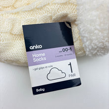 Load image into Gallery viewer, Girls Anko, fleece lined cable knit socks, gel grip soles, NEW, size 00-1,  