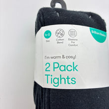 Load image into Gallery viewer, Girls Brilliant Basics, set of 2 cotton blend black tights / stockings, NEW, size 4-6,  