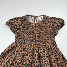 Load image into Gallery viewer, Girls Cotton On, animal print cotton short sleeve dress, GUC, size 2, L: 44cm