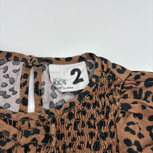 Load image into Gallery viewer, Girls Cotton On, animal print cotton short sleeve dress, GUC, size 2, L: 44cm