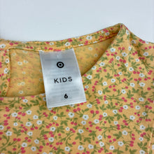 Load image into Gallery viewer, Girls Target, yellow floral cotton dress, EUC, size 6, L: 63cm