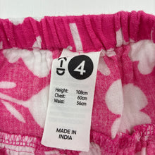 Load image into Gallery viewer, Girls KID, pink &amp; white floral cotton summer dress, GUC, size 4, L: 58cm
