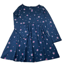 Load image into Gallery viewer, Girls Anko, navy floral cotton long sleeve dress, EUC, size 6, L: 60cm