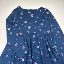 Load image into Gallery viewer, Girls Anko, navy floral cotton long sleeve dress, EUC, size 6, L: 60cm