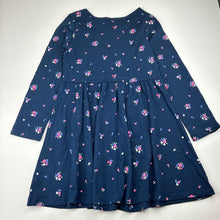 Load image into Gallery viewer, Girls Anko, navy floral cotton long sleeve dress, EUC, size 6, L: 60cm