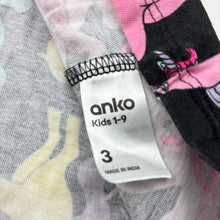 Load image into Gallery viewer, Girls Anko, cotton long sleeve dress, unicorns, marks front skirt, FUC, size 3, L: 47cm