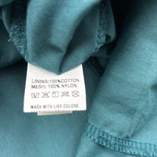 Load image into Gallery viewer, Girls teal, lined tulle &amp; lace long sleeve dress, GUC, size 3, L: 54cm