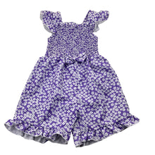 Load image into Gallery viewer, Girls lightweight, purple floral summer playsuit, EUC, size 3,  