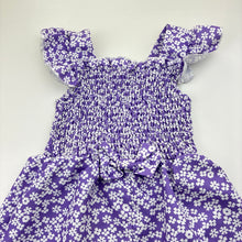 Load image into Gallery viewer, Girls lightweight, purple floral summer playsuit, EUC, size 3,  