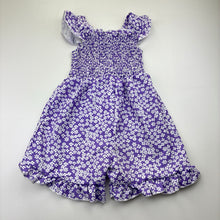 Load image into Gallery viewer, Girls lightweight, purple floral summer playsuit, EUC, size 3,  