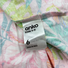Load image into Gallery viewer, Girls Anko, colourful floral cotton summer dress, EUC, size 6, L: 62cm
