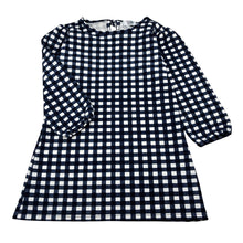 Load image into Gallery viewer, Girls With Kids, navy &amp; white check long sleeve dress, armpit to armpit: 32cm, shoulder to cuff: 35cm, EUC, size 4, L: 54cm