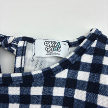 Load image into Gallery viewer, Girls With Kids, navy &amp; white check long sleeve dress, armpit to armpit: 32cm, shoulder to cuff: 35cm, EUC, size 4, L: 54cm
