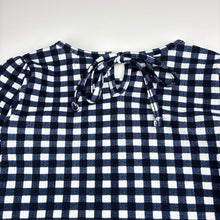 Load image into Gallery viewer, Girls With Kids, navy &amp; white check long sleeve dress, armpit to armpit: 32cm, shoulder to cuff: 35cm, EUC, size 4, L: 54cm