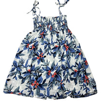 Load image into Gallery viewer, Girls WSB Natural, lightweight floral summer dress, no size, armpit to armpit: 22cm across unstretched, GUC, size 4-5, L: 54cm