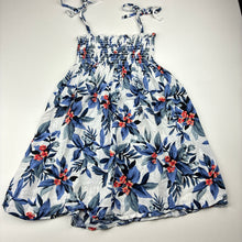 Load image into Gallery viewer, Girls WSB Natural, lightweight floral summer dress, no size, armpit to armpit: 22cm across unstretched, GUC, size 4-5, L: 54cm