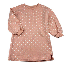 Load image into Gallery viewer, Girls Target, pink &amp; white spot cotton sweater dress, EUC, size 4, L: 50cm