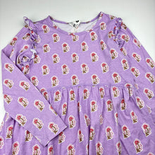 Load image into Gallery viewer, Girls Cotton On, purple floral cotton long sleeve dress, EUC, size 8, L: 60cm