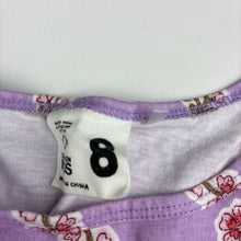 Load image into Gallery viewer, Girls Cotton On, purple floral cotton long sleeve dress, EUC, size 8, L: 60cm