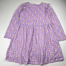 Load image into Gallery viewer, Girls Cotton On, purple floral cotton long sleeve dress, EUC, size 8, L: 60cm