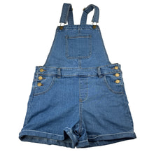 Load image into Gallery viewer, Girls Anko, blue stretch denim overalls / shortalls, GUC, size 12,  