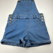 Load image into Gallery viewer, Girls Anko, blue stretch denim overalls / shortalls, GUC, size 12,  