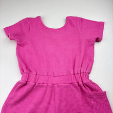 Load image into Gallery viewer, Girls Cotton On, pink textured short sleeve playsuit, GUC, size 3,  