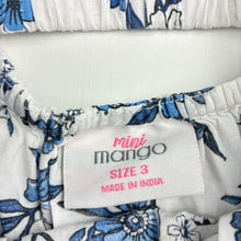 Load image into Gallery viewer, Girls Mango, lightweight floral cotton summer dress, light marks, FUC, size 3, L: 53cm