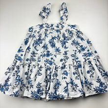 Load image into Gallery viewer, Girls Mango, lightweight floral cotton summer dress, light marks, FUC, size 3, L: 53cm