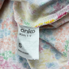Load image into Gallery viewer, Girls Anko, floral cotton t-shirt dress, FUC, size 5, L: 51cm