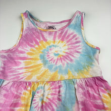 Load image into Gallery viewer, Girls F&amp;F, tie dyed cotton summer dress, GUC, size 5-6, L: 51cm