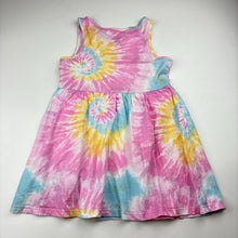 Load image into Gallery viewer, Girls F&amp;F, tie dyed cotton summer dress, GUC, size 5-6, L: 51cm
