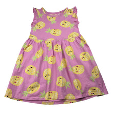 Load image into Gallery viewer, Girls Mango, cotton casual dress, pineapples, marks on front, FUC, size 4, L: 53cm