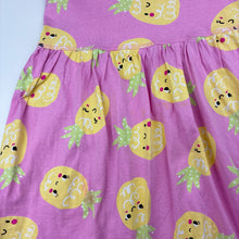 Load image into Gallery viewer, Girls Mango, cotton casual dress, pineapples, marks on front, FUC, size 4, L: 53cm