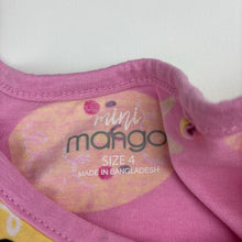 Load image into Gallery viewer, Girls Mango, cotton casual dress, pineapples, marks on front, FUC, size 4, L: 53cm