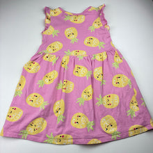Load image into Gallery viewer, Girls Mango, cotton casual dress, pineapples, marks on front, FUC, size 4, L: 53cm