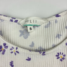 Load image into Gallery viewer, Girls Tilii, ribbed floral long sleeve dress, GUC, size 8, L: 62cm