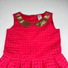 Load image into Gallery viewer, Girls Target, lined red &amp; gold sequin party dress, GUC, size 5, L: 60cm