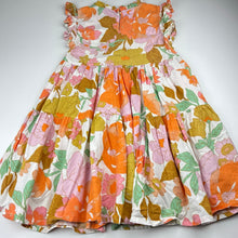 Load image into Gallery viewer, Girls Mango, floral cotton short sleeve dress, EUC, size 6, L: 65cm