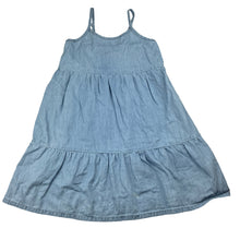 Load image into Gallery viewer, Girls Lily &amp; Dan, chambray cotton summer dress, GUC, size 3-4, L: 61cm