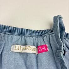 Load image into Gallery viewer, Girls Lily &amp; Dan, chambray cotton summer dress, GUC, size 3-4, L: 61cm