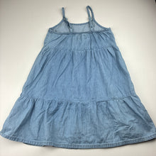 Load image into Gallery viewer, Girls Lily &amp; Dan, chambray cotton summer dress, GUC, size 3-4, L: 61cm