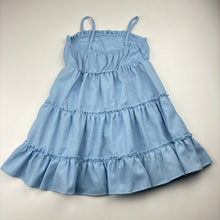 Load image into Gallery viewer, Girls blue, lightweight summer dress, no labels, armpit to armpit: 26cm, GUC, size 2-3, L: 51cm