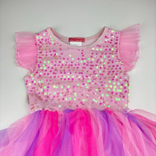 Load image into Gallery viewer, Girls Pink Poppy, tulle &amp; sequin party dress, GUC, size 3-4, L: 47cm approx